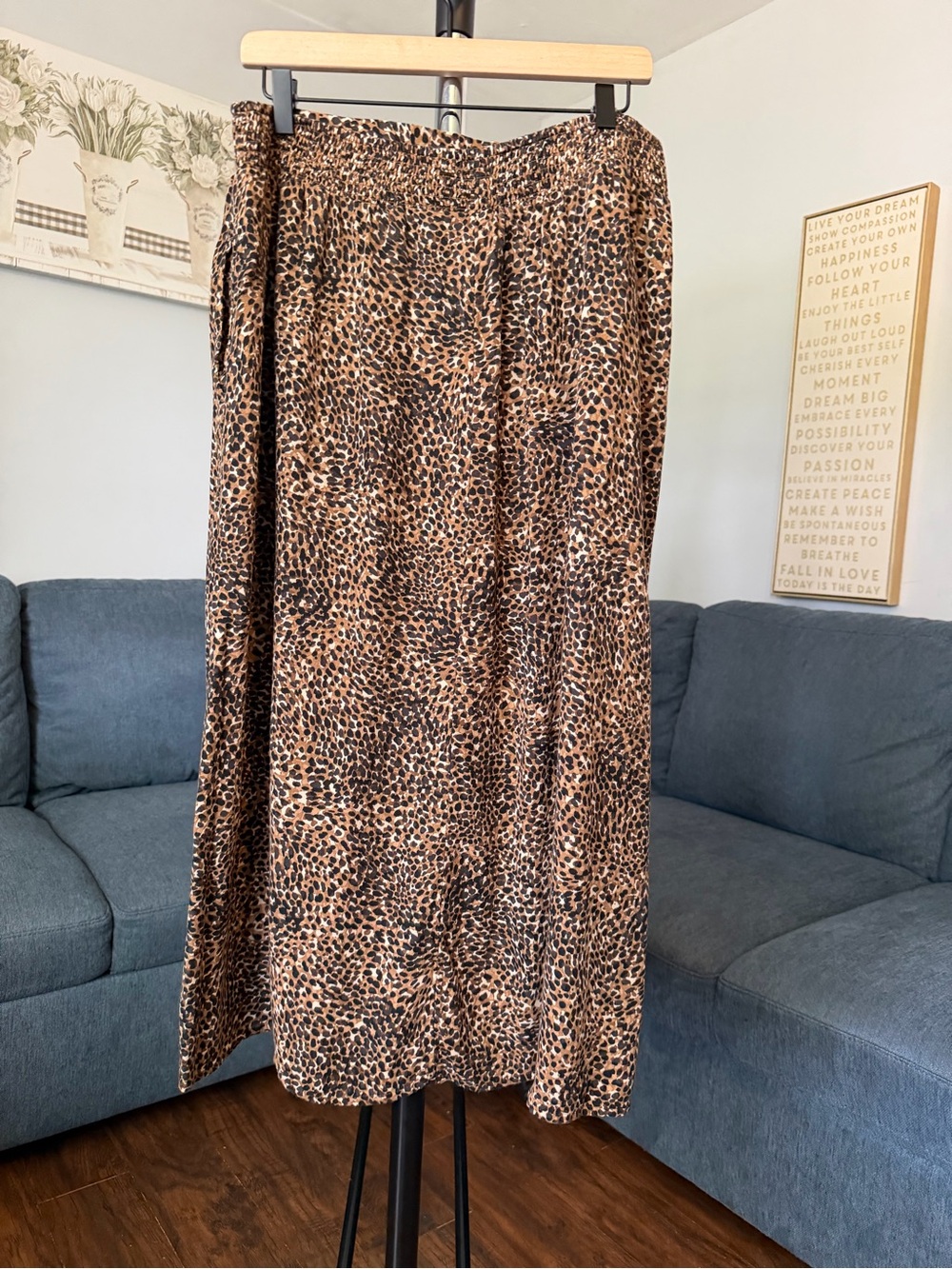 Old Navy Brown Leopard Print Maxi Skirt